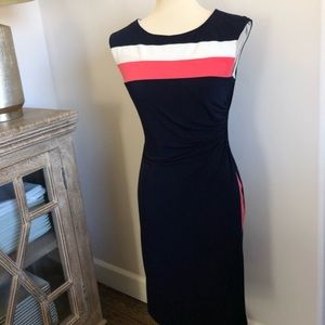 Navy and pink formal dress
